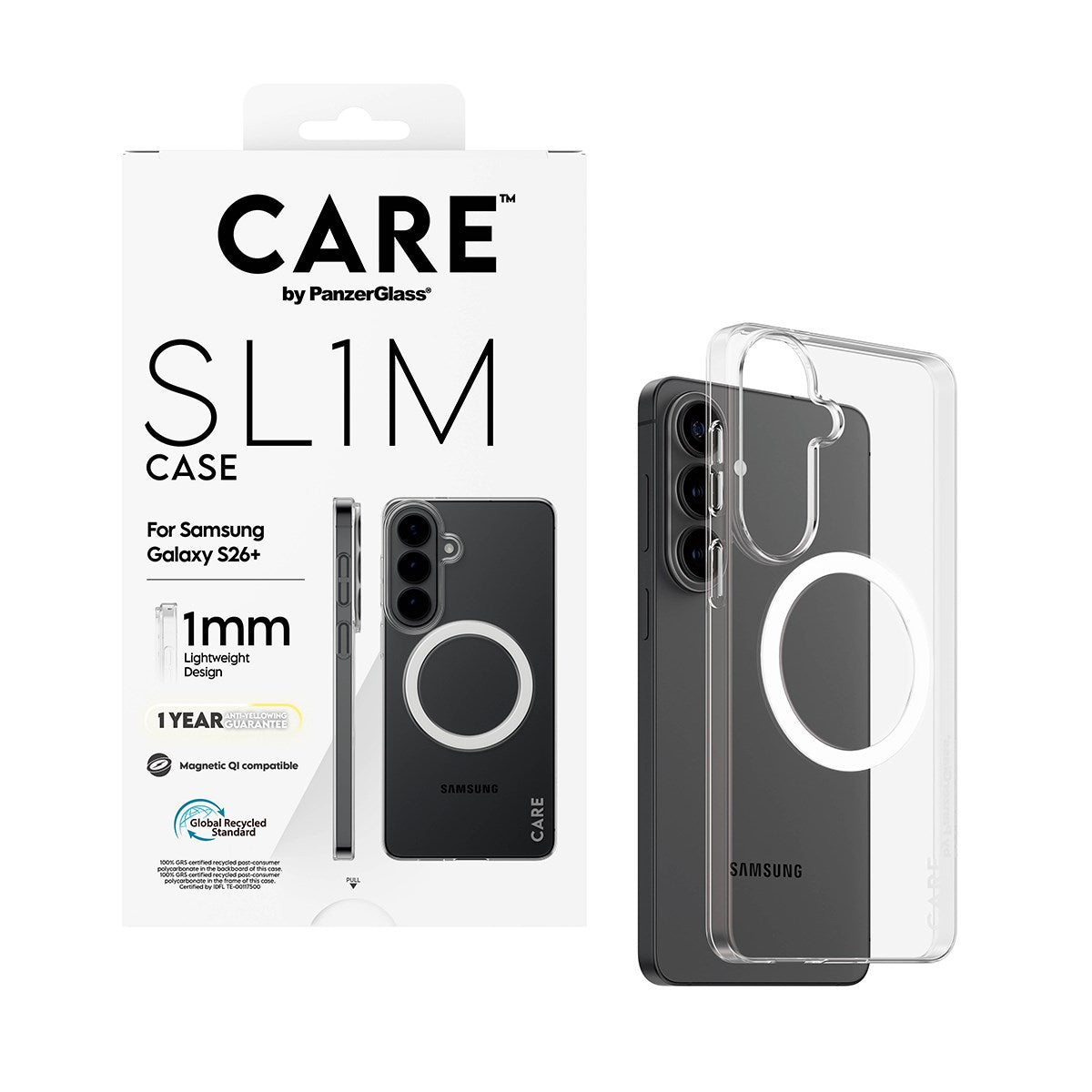 CARE™ by PanzerGlass® SL1M Case Transparent w. Qi Samsung Galaxy S26+